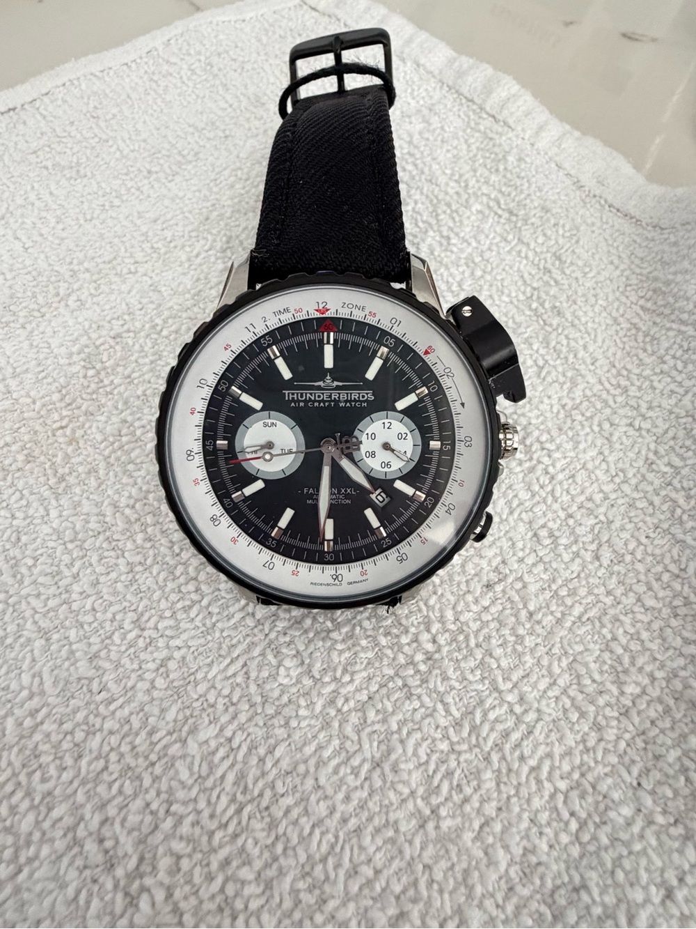 Black Pilot Chronograph Watch for Men